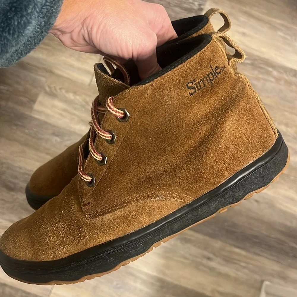 Simple Chukka Boots Men Size 8 Brown Suede leather Lace Up Ankle Shoes